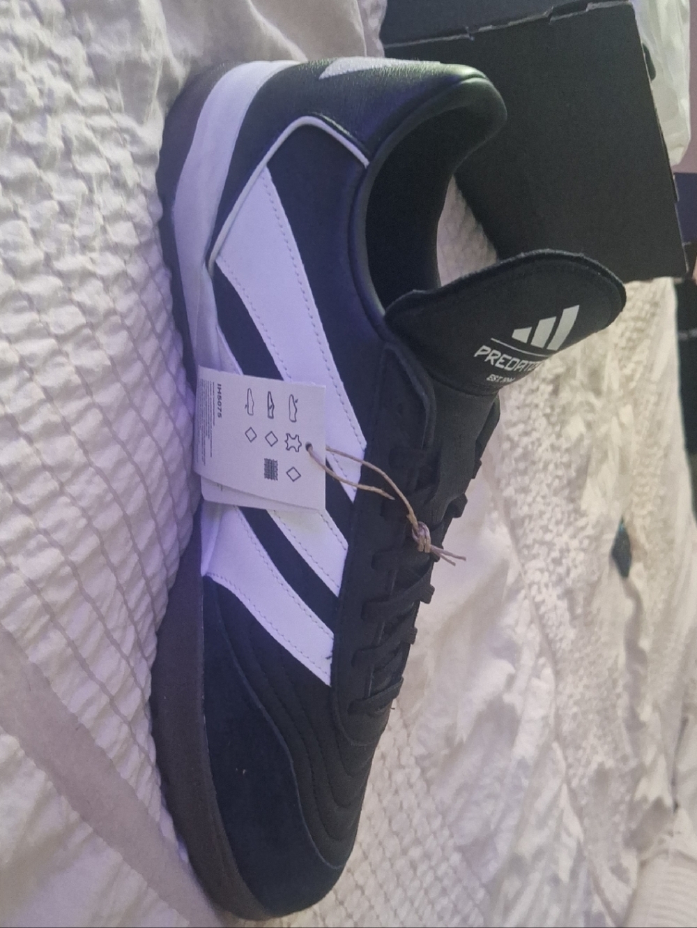 adidas Black and White Indoor Soccer Shoe - Predator Styling